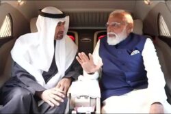 PM Modi Receives UAE President Mohamed Bin Zayed Al Nahyan At Delhi Airport