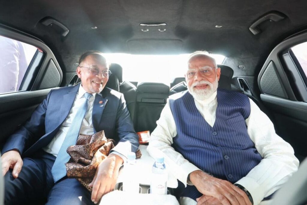 PM Modi Lands In Malaysia, Shares Car Ride With PM Anwar To Diaspora Event