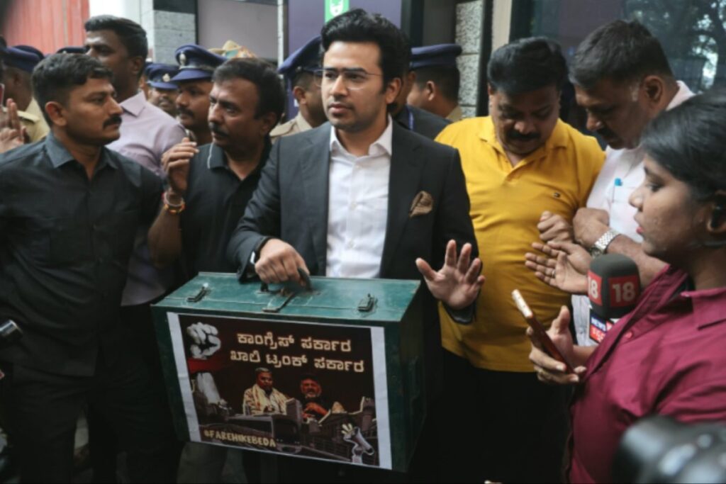 'Arresting Won't Silence Me': Tejasvi Surya Briefly Detained Amid Bengaluru Metro Fare Protest