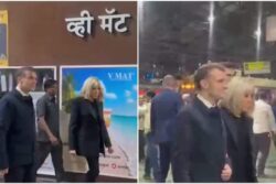 French President Macron Visits Mumbai's CST Station After Diplomatic Engagements, Video Is Viral