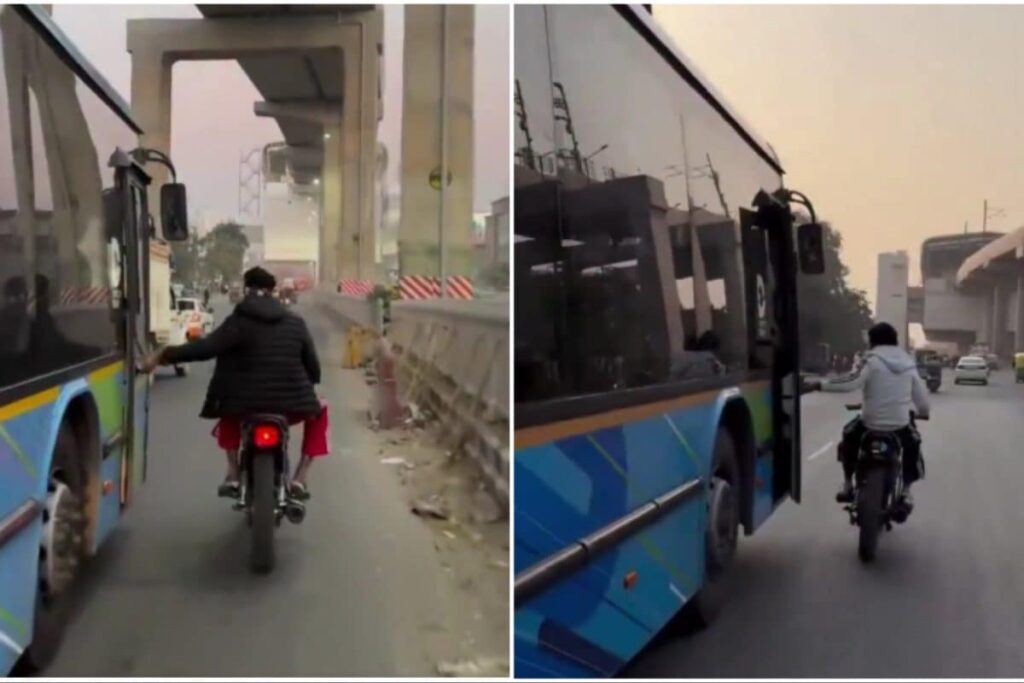 On Camera, Delhi Biker Opens Doors Of Moving Buses For Reels, Arrested
