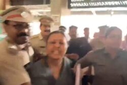 Kerala Health Minister Veena George Injured During KSU Black Flag Protest In Kannur