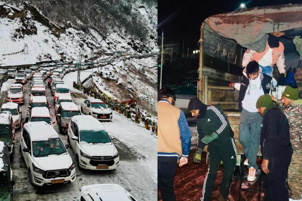 Indian Army Rescues 46 Tourists, Moves 150 Vehicles Amid Heavy Snowfall In East Sikkim