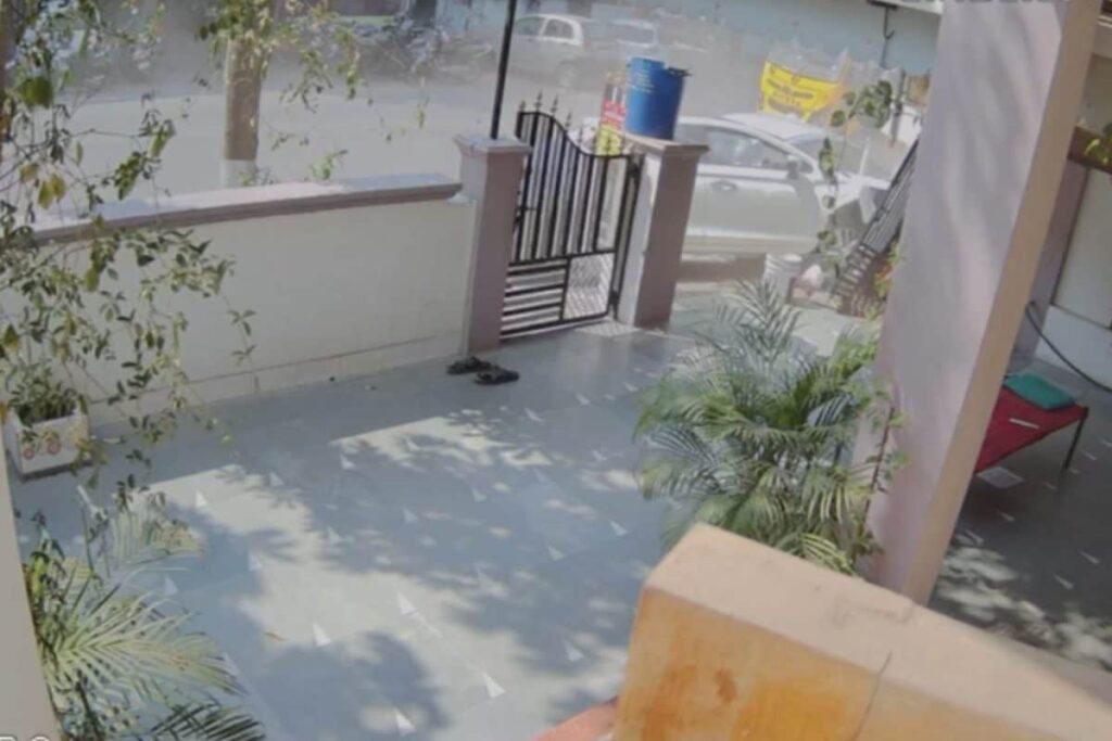 CCTV Captures Car Crashing Into House Gate In Ahmedabad’s KK Nagar, No Casualties