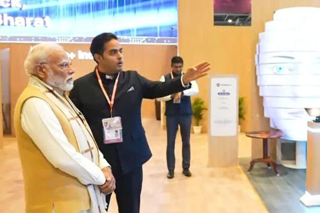 'AI For All' Vision: Akash Ambani Showcases Jio Pavilion To PM Modi At India AI Impact Summit