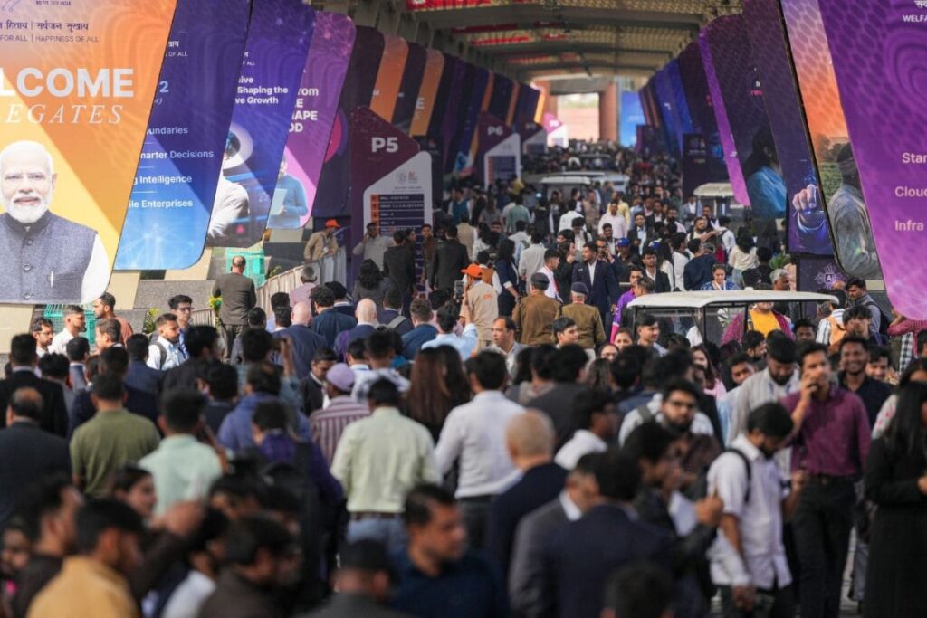 AI Impact Summit Opens To Packed Halls, Heavy Footfall Leads To Crowding, Delays On Day 1