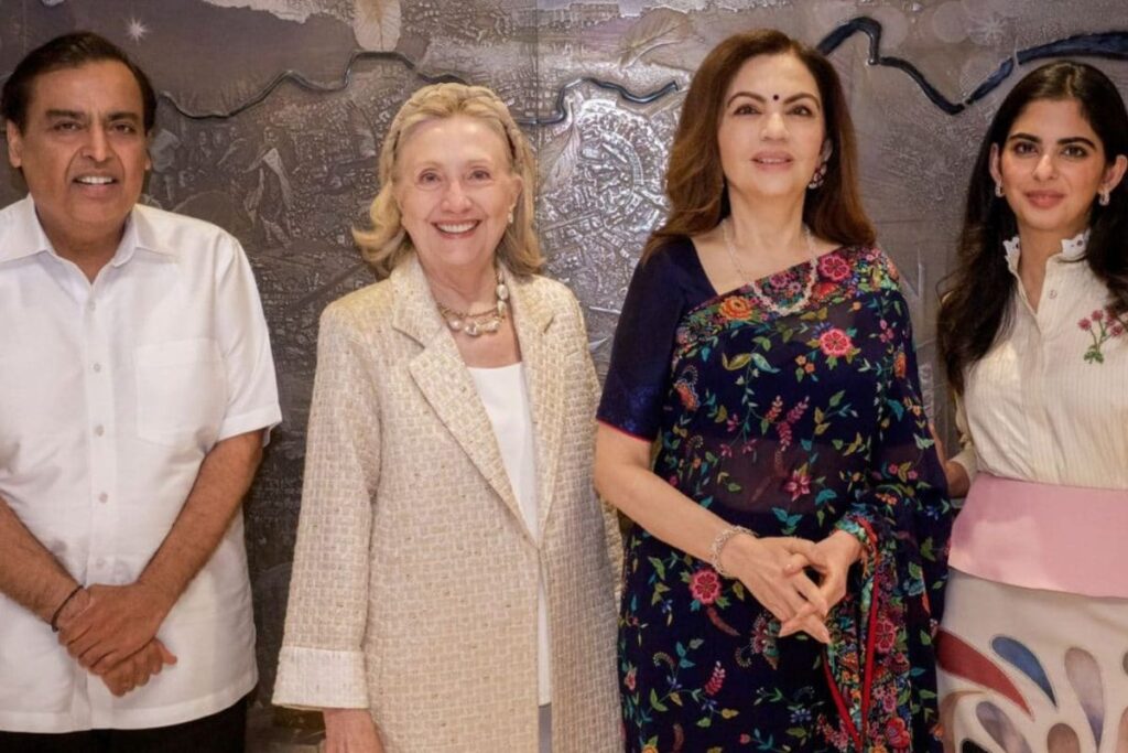 Mukesh And Nita Ambani Host Hillary Clinton At Their Home In Mumbai