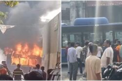 1 Dead As DTC Bus Hits Pedestrians In Delhi's Nangloi; Locals Torch Vehicle Amid Protests