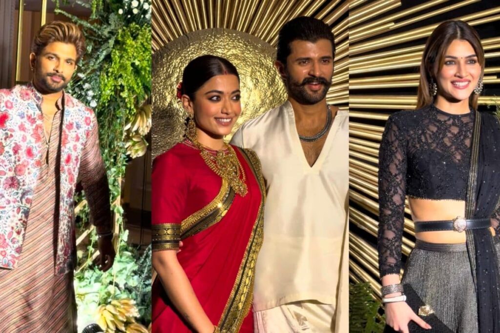 Rashmika Mandanna-Vijay Deverakonda Reception LIVE: Allu Arjun Makes Dashing Entry, Kriti Sanon Stuns In Black