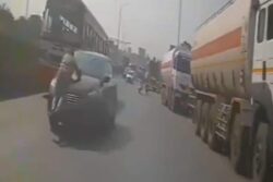 Car Rams Cop, Speeds Off With Him Clinging To Bonnet In Tamil Nadu | Video