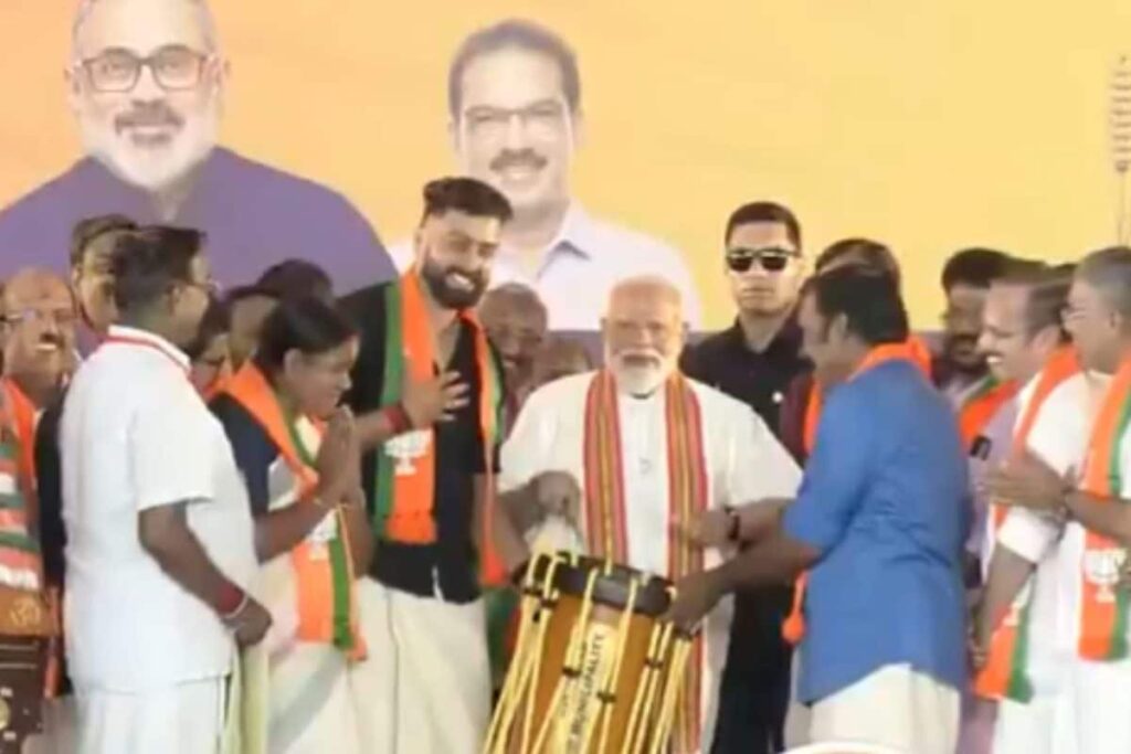 PM Modi Plays Traditional Chenda Drum In Palakkad Ahead Of Kerala Polls | Watch
