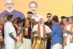 PM Modi Plays Traditional Chenda Drum In Palakkad Ahead Of Kerala Polls | Watch