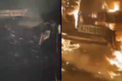 Three Burnt Alive As SUV Goes Up In Flames After Collision With Dumper Truck In Rajasthan