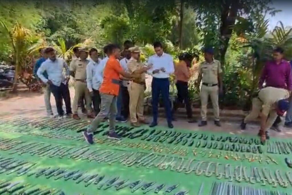 Massive Cache Of Over 4,700 Sharp Weapons Recovered During Police Raid In Nanded | Photos